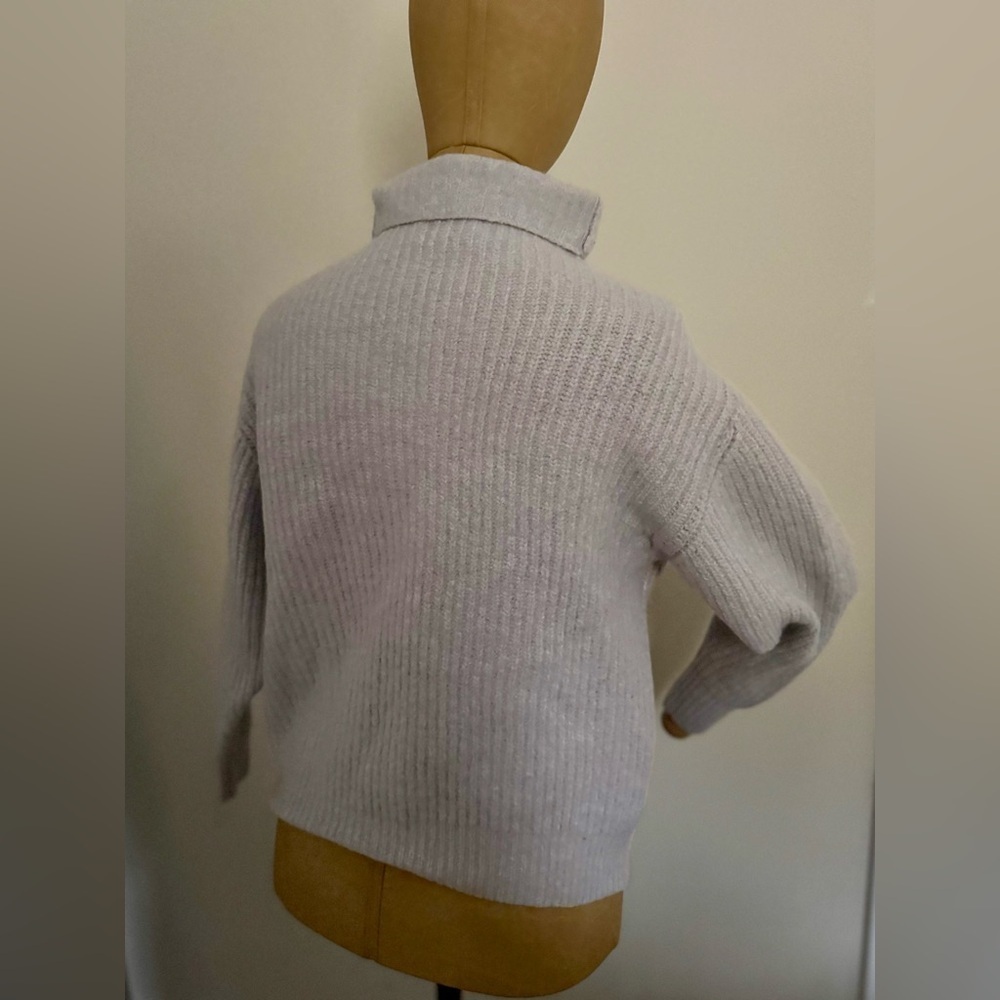 ARITZIA WILFRED Light Gray Cowl Neck Sweater (XXS) - Picture 3 of 6